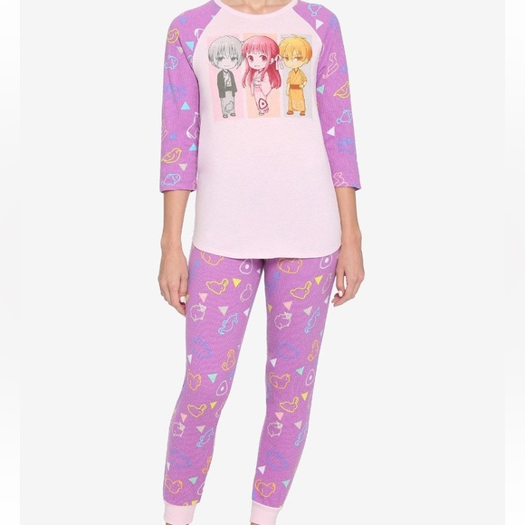 Hot Topic Other - Hot Topic Fruits Basket Lavender Thermal Pajama Sleep Set